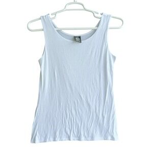 Bobeau Tank Top Womens Small White Scoop Neck Stretch Basic Layering USA